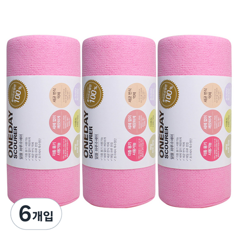 크로바몰 알뜰 하루수세미 핑크, 60개입, 6개