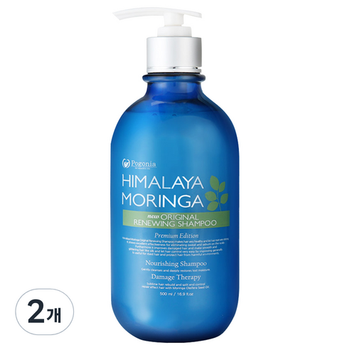 포고니아 히말라야 모링가 뉴오리지널 리뉴잉샴푸, 500ml, 2개