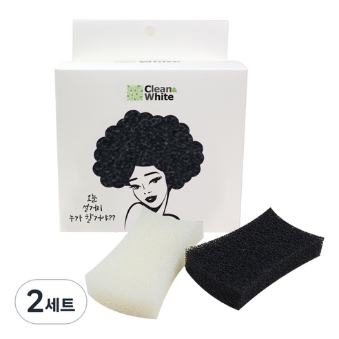 클린앤화이트 구리나노 필터 수세미 세트, 6개입, 2세트
