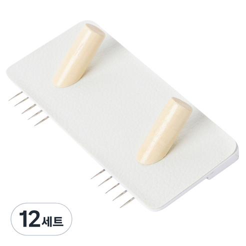 모노플랫 원목 똑또기핀 직사각 2구 벽지핀 2p, 혼합색상, 12세트