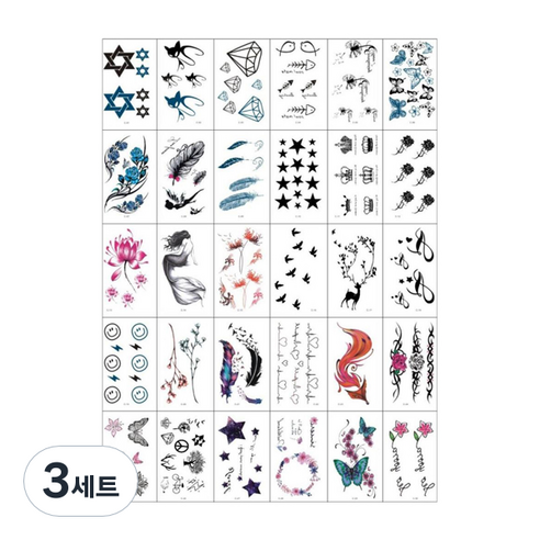 타투 스티커 30종 세트, C type 타투스티커 30종세트, 3세트