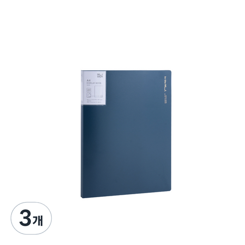 누사인 파스텔 모던 클리어 파일 40매, 3개, 네이비