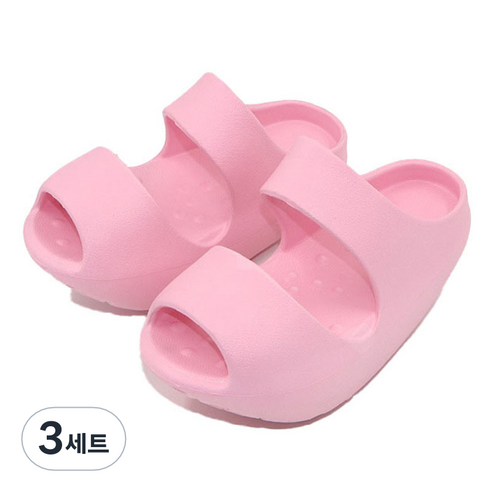 제이케이 바른자세 자세교정 발바닥 지압 균형 스트레처 더블 스트랩 양쪽착용 세트 핑크, 3세트