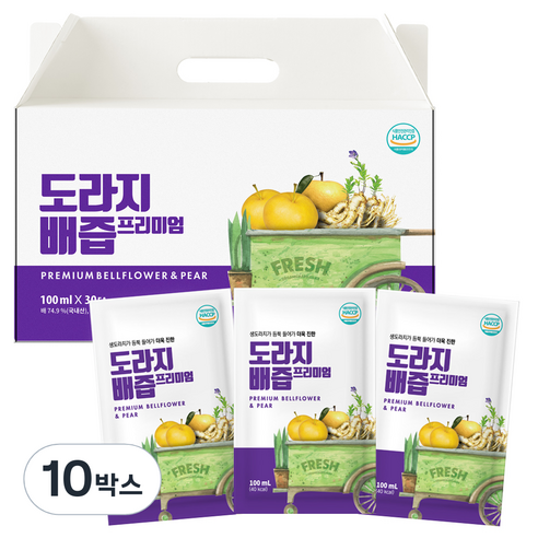 물없이 국내산 통째로 만든 도라지배즙 프리미엄, 3L, 10박스
