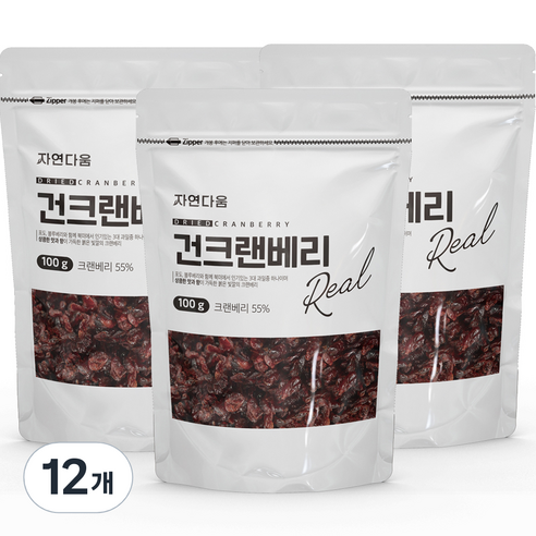 자연다움 건크랜베리, 100g, 12개