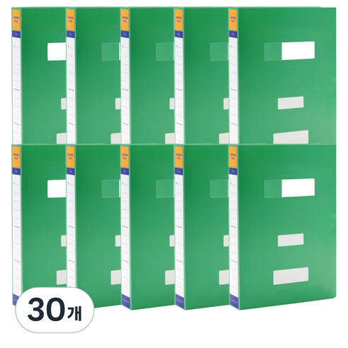 희망사무포인트 PP 청스프링 플라스틱 화스너장식 화일 UC637, 그린, 30개
