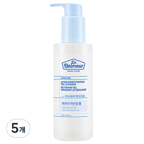 더페이스샵 닥터벨머 아미노클리어 약산성 젤 폼 클렌저, 190ml, 5개