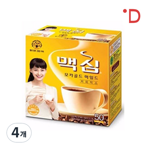 맥심 모카골드 마일드 커피 믹스, 12g, 50개입, 4박스