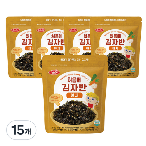 베베스트 아기 처음에 김자반 야채 25g, 야채맛, 15개