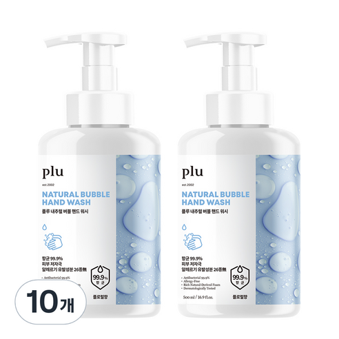 플루 내추럴 버블 핸드워시 플로럴향, 10개, 500ml