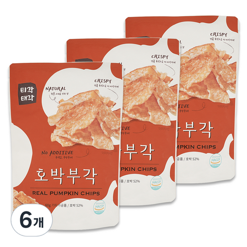 티각태각 호박부각, 60g, 6개
