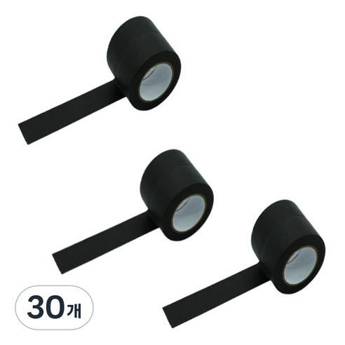 만들하비 컬러 종이 마스킹 테이프 2.5cm x 13m, 블랙, 30개