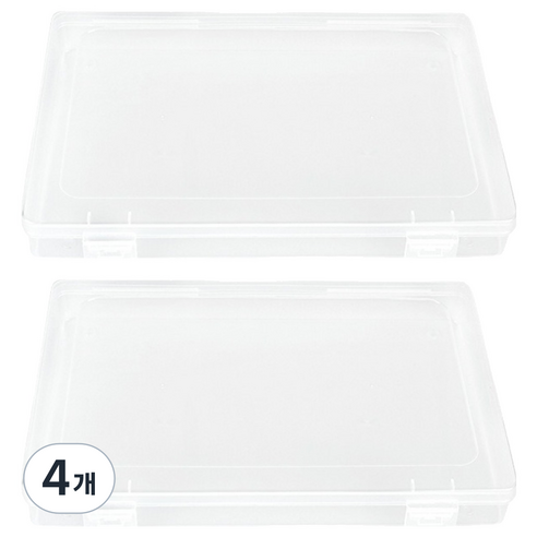 퓨어온 파일 서류 케이스 A4 30.8 x 23.2 x 2 cm, 투명, 4개