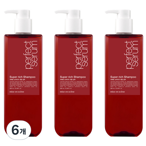 미쟝센 퍼펙트 슈퍼리치 세럼 샴푸 화이트플라워부케향, 680ml, 6개