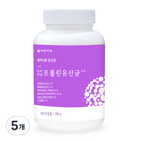 자연지애 프리미엄 프롤린 유산균, 5개, 200g