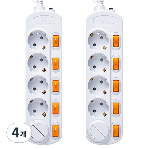 홈플래닛 멀티탭 + 어린이 보호용 안전커버 2p, 3m, XWL-GD5 (5구), 4개