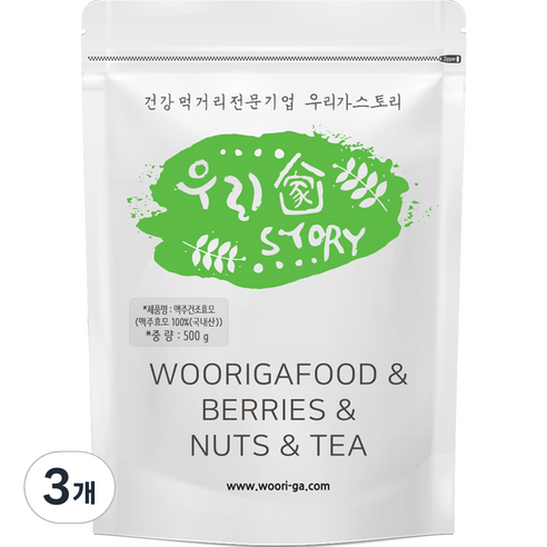 우리가스토리 맥주효모 분말 가루, 500g, 3개