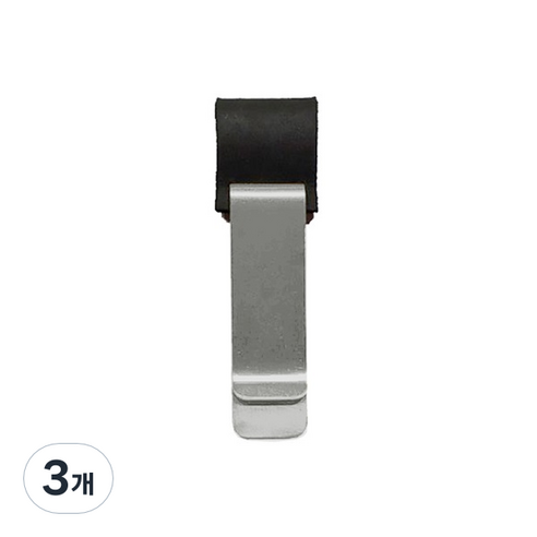 메이크그레이트 다이어리 펜클립 가죽홀더, 실버 블랙, 3개