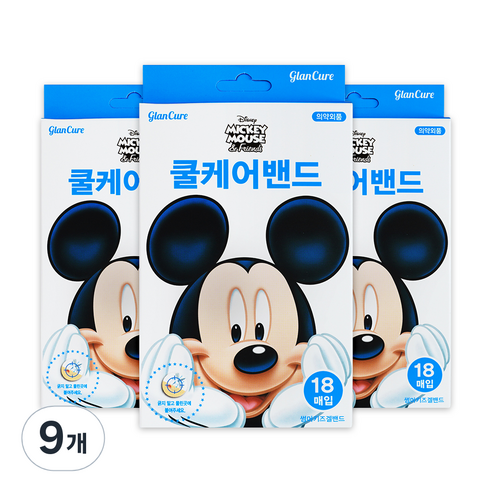 glancure 미키마우스 쿨케어밴드 18p, 18개입, 9개