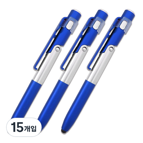 마이플러스 4 멀티 볼펜 0.38 mm, 블루, 15개입