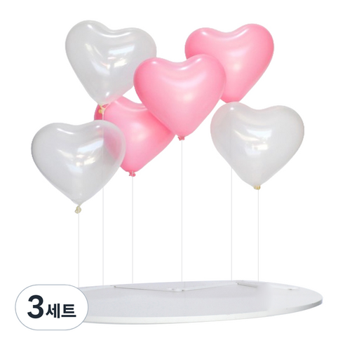 파티쇼 풍선스탠드 하트 세트, 핑크, 3세트