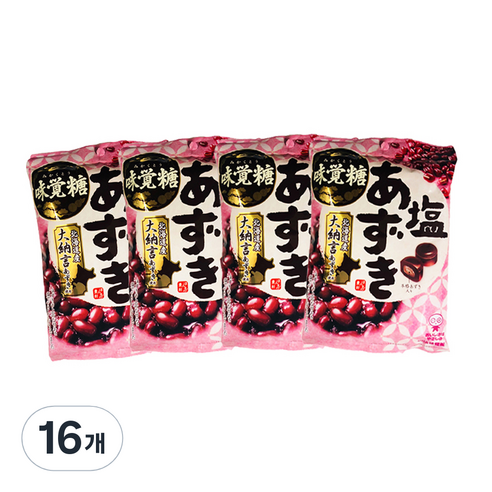 UHA 미카쿠도 시오 아즈키 캔디 팥 사탕, 105g, 16개