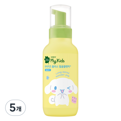 그린핑거 산리오에디션 마이키즈 플러스 얼굴클렌저, 5개, 200ml