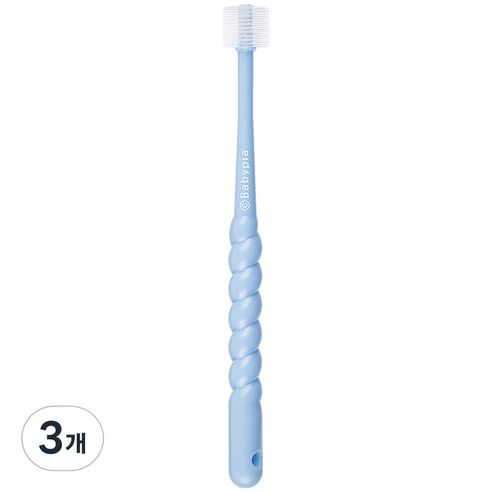 예꼬맘 360도 어린이용 칫솔 2단계, 블루, 1개, 3개