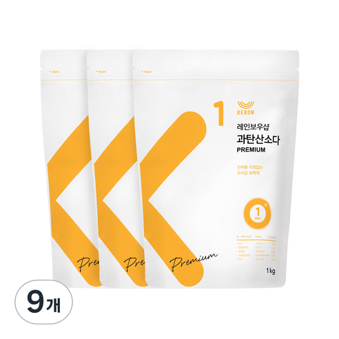 레인보우샵 과탄산소다 프리미엄, 1kg, 9개