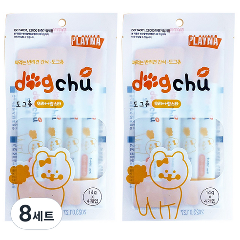 플레이나 도그츄 간식 4p, 오리 + 랍스타, 8세트