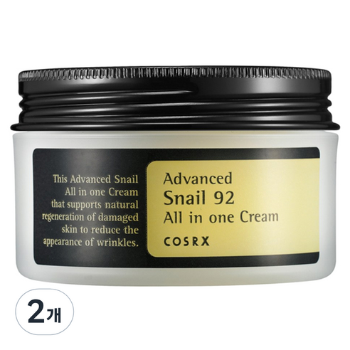 코스알엑스 어드벤스드 스네일 92 올인원 크림, 100ml, 2개
