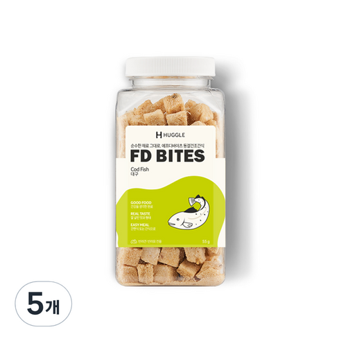 허글 에프디바이츠 반려견 반려묘 동결건조간식, 대구, 55g, 5개
