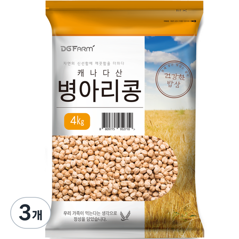 대구농산 건강한 밥상 캐나다 병아리콩, 4kg, 3개