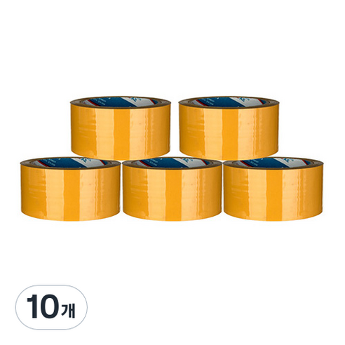 부광테이프 경포장 박스테이프 48mm x 50m, 황색, 10개