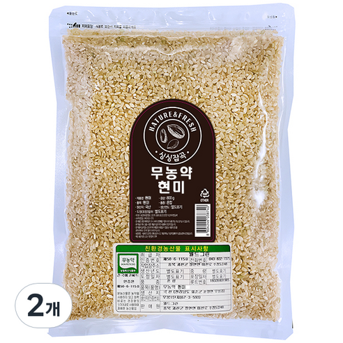 싱싱잡곡 무농약 현미, 800g, 2개
