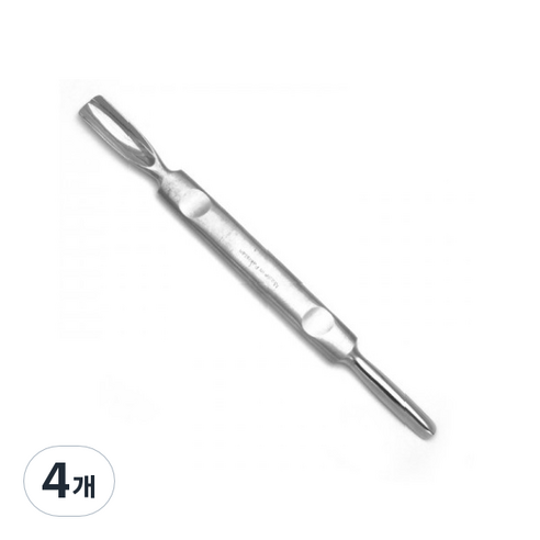 에이부 라운드형 납작 라운드 라운드 큐티클 푸셔, 4개, 실버