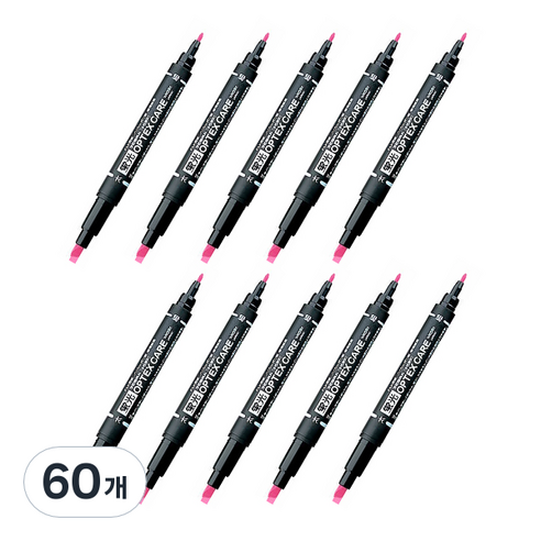 제브라 옵텍스 케어 형광펜, 핑크, 60개