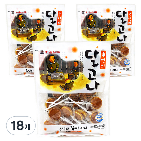 한울식품 추억의 달고나, 250g, 18개
