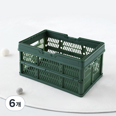 마켓비 KONTINO 폴딩바스켓 18L, 원톤그린, 6개