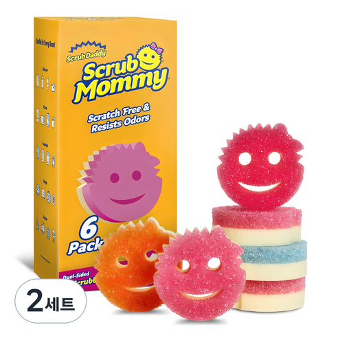 스크럽대디 마미 수세미 랜덤발송, 6개입, 2개