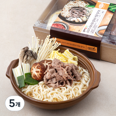 곰곰 소고기 샤브샤브 칼국수 전골 밀키트, 1000g, 5개