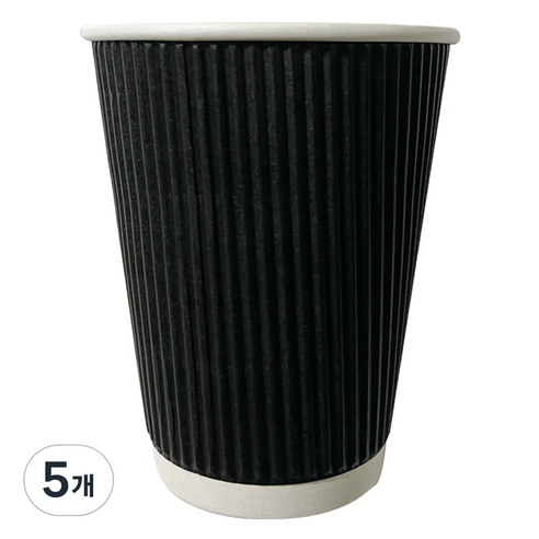 대한 3중 웨이브 블랙 종이컵 340ml, 5개, 50개입