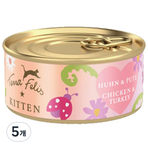 테라펠리스 고양이 키튼, 칠면조 / 치킨, 70g, 5개