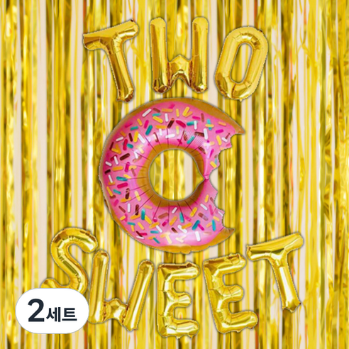 마켓감성 달콤도넛 생일파티세트 두돌, 골드, 2세트