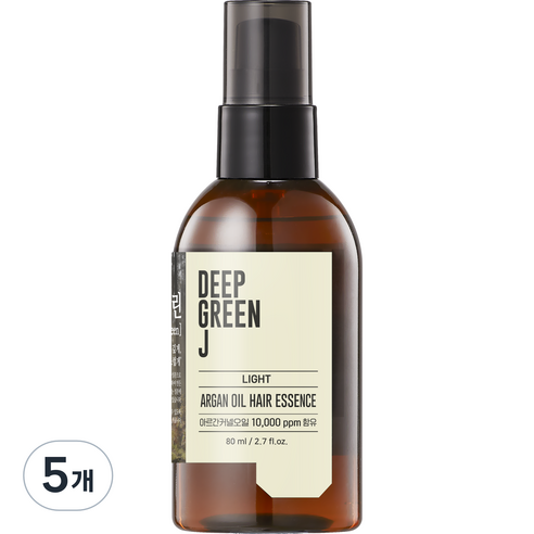 제이숲 딥그린제이 아르간 오일 헤어 에센스 라이트, 80ml, 5개