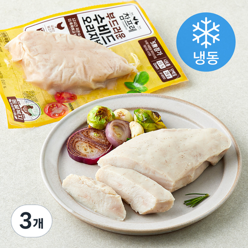 참프레 동물복지 인증 부드러운 수비드 닭가슴살 오리지널 (냉동), 130g, 3개