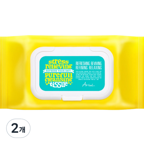 아리얼 스트레스 릴리빙 퓨어풀 클렌징 티슈, 80매, 2개