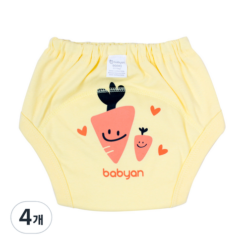 베이비앙 3중방수 배변훈련팬티, 당근, 4개
