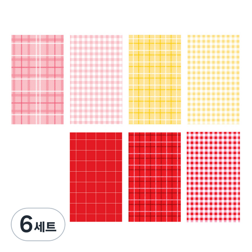 아이씨엘디자인 다꾸 배경 메모지 플레인 체크 7종 x 10p 세트, C, 6세트