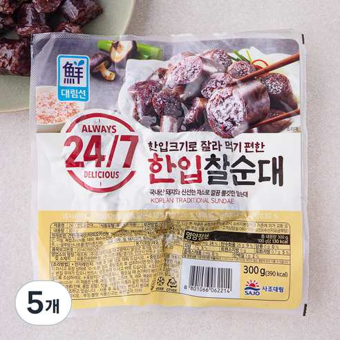 대림선 24 / 7 한입찰순대, 300g, 5개